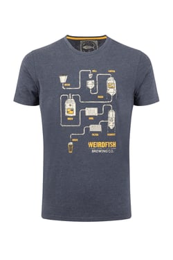 Weird Fish Brewer Front Print Graphic T-Shirt Navy Size S