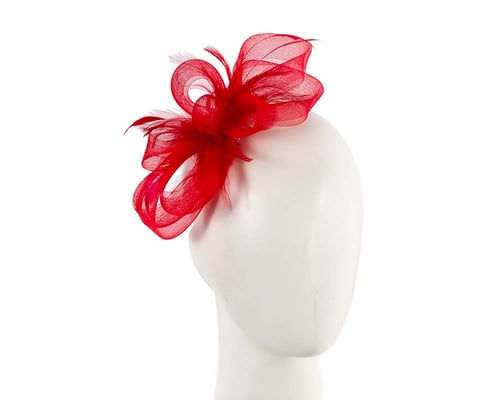 Custom made red fascinator by Cupids Millinery