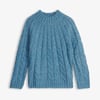 Dylan Cable Knit Sweater - Blue Heather