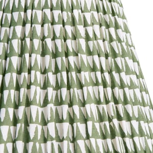 45cm straight empire lampshade in savannah block printed cotton in green