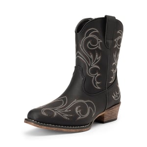 DREAM PAIRS Square toe Western Short Cowgirl Boots