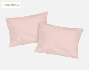 QE Home Petite 310TC Bamboo Cotton Pillowcase in Petal (Set of 2), Pink