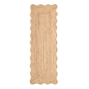 Jute Scalloped Edge Runner Yellow - 67x200cm
