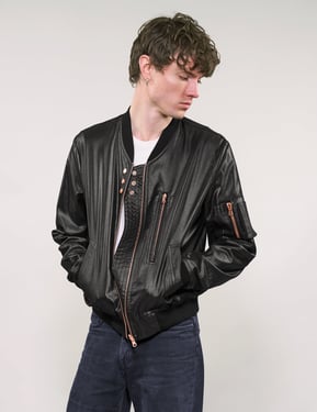 IMMORTAL Sebring Bomber Jacket - Chintz Woven Twill in Black