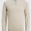 Jack & Jones Plain Half Zip Jumper - Oatmeal - S