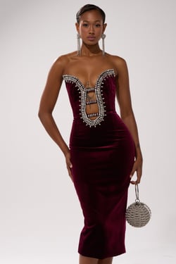 AKIRA Feelin The Love Velvet Rhinestone Mini Dress | Size 1X