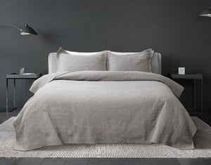 QE Home Elden Cotton Quilt Set in Grey, Queen