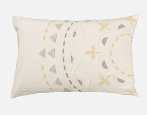 QE Home Sima Pillow Sham, Geometric, Beige, King