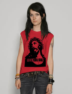 Love Your Idols' Vest in Red