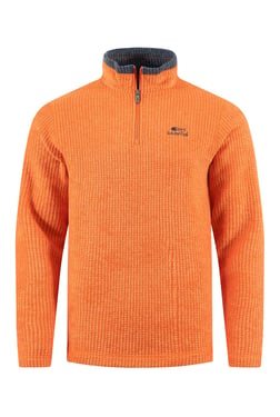 Weird Fish Newark 1/4 Zip Grid Fleece Brick Orange Size M