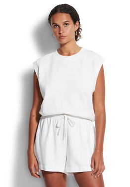 White Cotton Tank - L