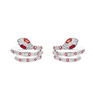 Jeulia "Spiritual Rebirth" Snake Design Sterling Silver Earrings