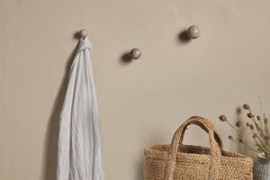 nkuku Paladi Marble & Iron Round Hook | Storage | Large | Grey