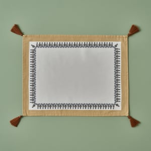 Indian Cotton Placemat with Corner Tassels