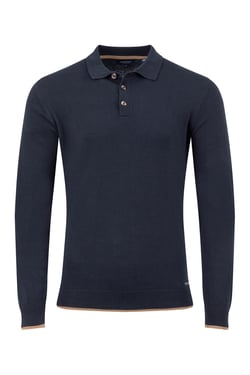 Weird Fish Alden Long Sleeve Knitted Polo Midnight Size XL