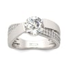 Jeulia Tension Set Round Cut Sterling Silver Ring