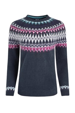 Weird Fish Lowell Fair Isle Jumper Navy Size 8