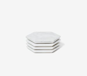 Marble Coasters - White