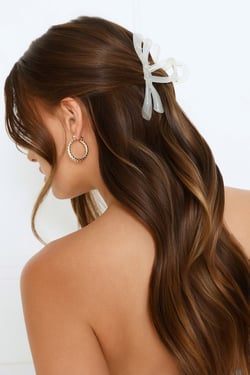 Shine On Claw Clip White