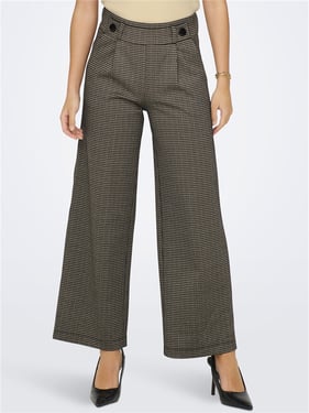 Jdy Geggo Mia Long Check Pant - Cobble Stone - 8R