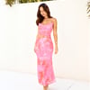 Love Bubble Mesh Maxi Dress Pink