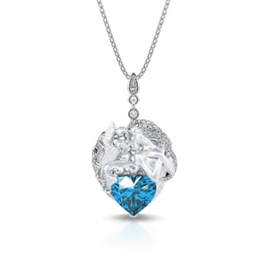 Jeulia "Goddess of the Sea" Mermaid Sterling Silver Necklace