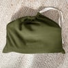 100% Linen Solid-Color Drawstring Storage Bag - Olive Grove / One Size