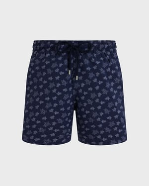 Vilebrequin - Men Ultrafine Wool Swim Shorts Ronde Des Tortues - Swimwear - Moopea - Blue - Size XXL