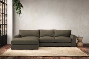 nkuku Guddu Left Hand Chaise Sofa | Make To Order | Medium | Recycled Cotton Moss