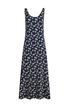 Weird Fish Tivoli Printed Jersey Dress Navy Blue Size 8