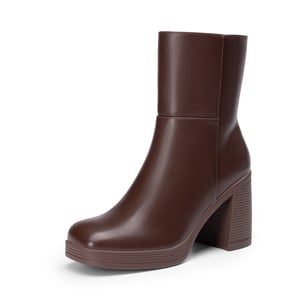 DREAM PAIRS Women   s Square Toe Ankle Booties