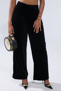 AKIRA Show Me It Velvet Trouser Pants | Black | Size 1X