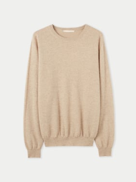 Organic Color Essential Crewneck Cashmere Sweater - 3XL / warm grey / MK01-183