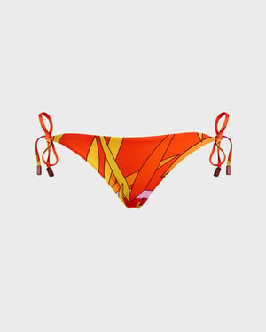 Vilebrequin - Women Side Tie Bikini Bottom Madrague - Swimwear - Flore - Orange - Size XL