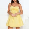 Sunset Wanderlust Strapless Mini Dress Yellow