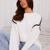Warm Cottage Knit Sweater White