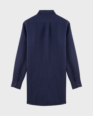 Vilebrequin - Women Linen Dress Solid - Shirt Dress - Fragance - Blue - Size XL