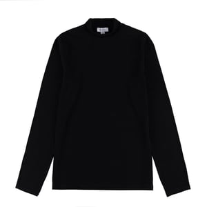 Sunspel Womens Mock Neck L/S Top Black