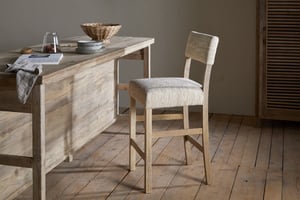 nkuku Zoha Cotton & Jute Upholstered Counter Dining Chair | Seating | One Size | Natural