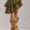 AKIRA Olivia Olive Mini Pleated Skirt | Size Medium