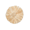 Pom Pom Handwoven Iraca Napkin Ring - Solid Color (one solid color) / Tan