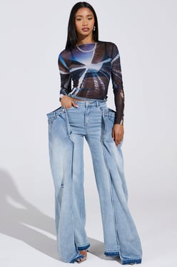 AKIRA Seeing Double Deconstructed Denim Jeans | Size 1X