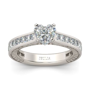 Jeulia Heart Cut Sterling Silver Ring