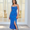 Effortlessly Me Mesh Midi Dress Blue
