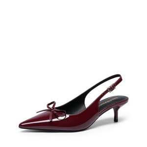 DREAM PAIRS Women   s Kitten Heel Slingbacks