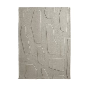 Sculptured Wool Rug Stone Oatmeal - 200x290cm