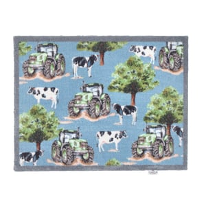 Farmyard Tractors & Cows Doormat - 65x85cm