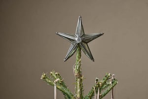 nkuku Bakara Star Tree Topper | Christmas Decorations | One Size | Antique Silver