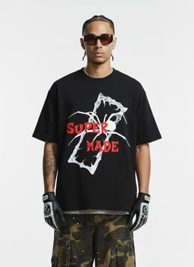 Gothic Spider Graphic T-Shirt - Black / 2XL