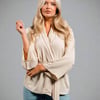 Cream Soft Belted Jacket - M
